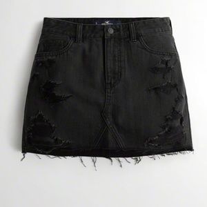 High rise ripped mini skirt